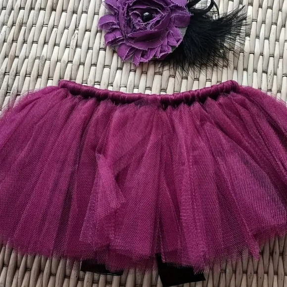 Flowers girl or picture tutu & headband - Picture 7 of 8